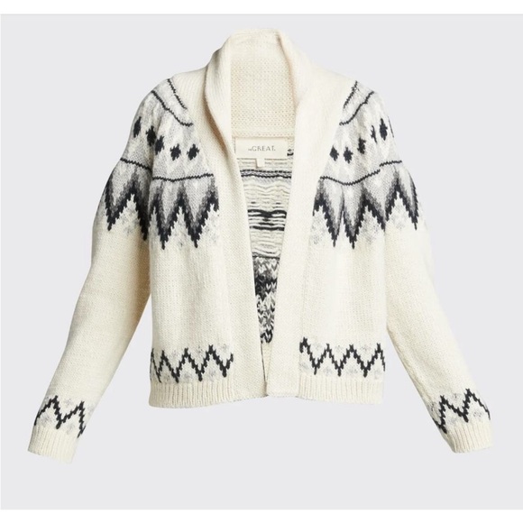 THE GREAT. Black and White Patterned Cardigan - Picture 13 of 13